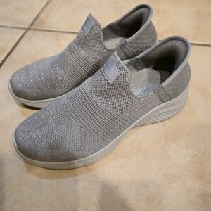 Skechers Martha Stewarts Hands Free Slip-ins Ultra Flex 3.0 Gray Sneakers Size 8